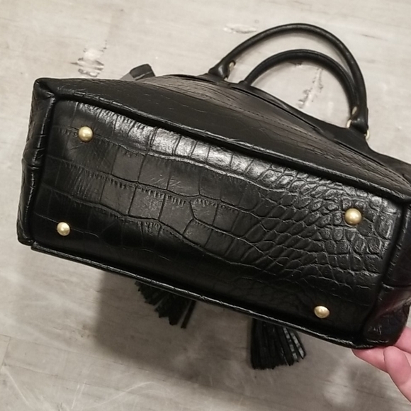 💕LANCASTER PARIS💕 Exotic Croco Embossed Crocodile Texture 100% Leather Bag NWT - Picture 7 of 14
